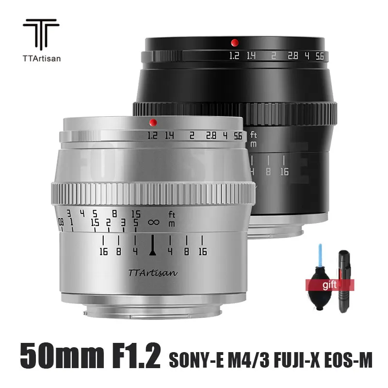 TTartisan 50mm F1.2 APS-C Объектив Портретный объектив с большой диафрагмой для камер SONY E FUJI X Canon RF EOS-M M4/3 L Mount