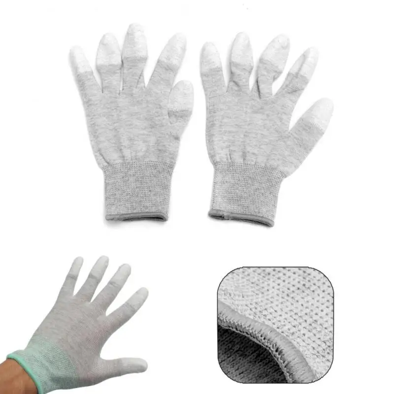 Перчатки из углеродного волокна Антистатические перчатки для погружения в пальцы Противоскользящие износостойкие промышленные перчатки для защиты труда Электронная работа