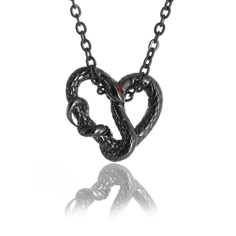  Niche Design Модное ожерелье со змеей в форме сердца для мужчин и женщин Панк Стиль Хип-хоп Рок Вечеринка Аксессуары