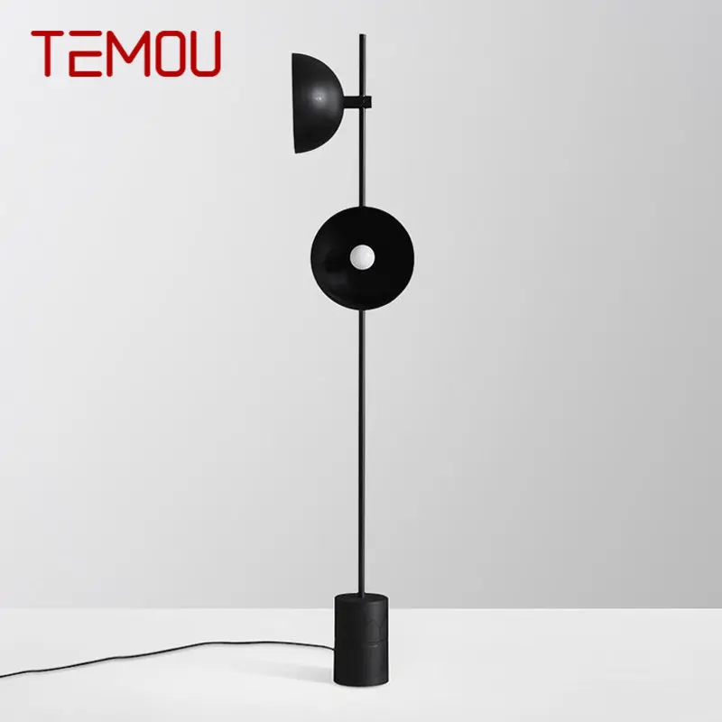 TEMOU Современный винтажный мраморный торшер Nordic Creative Простой светодиодный черный стоячий светильник для домашней гостиной Декор отеля