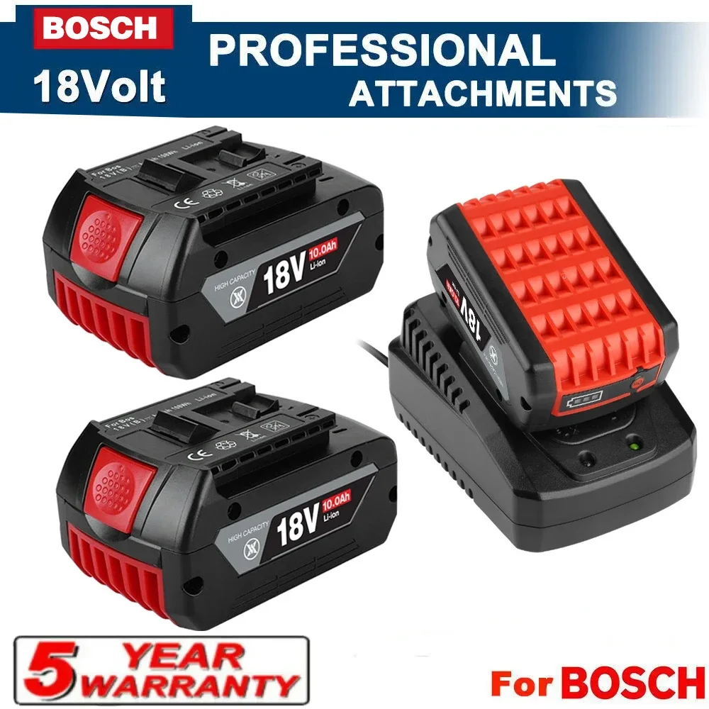 18 В 10 Ач Литий-Ионная аккумуляторная батарея для Bosch 18 В Электроинструмент Резервный 10000 мАч Портативная замена для батареи BOSCH 18 В BAT609