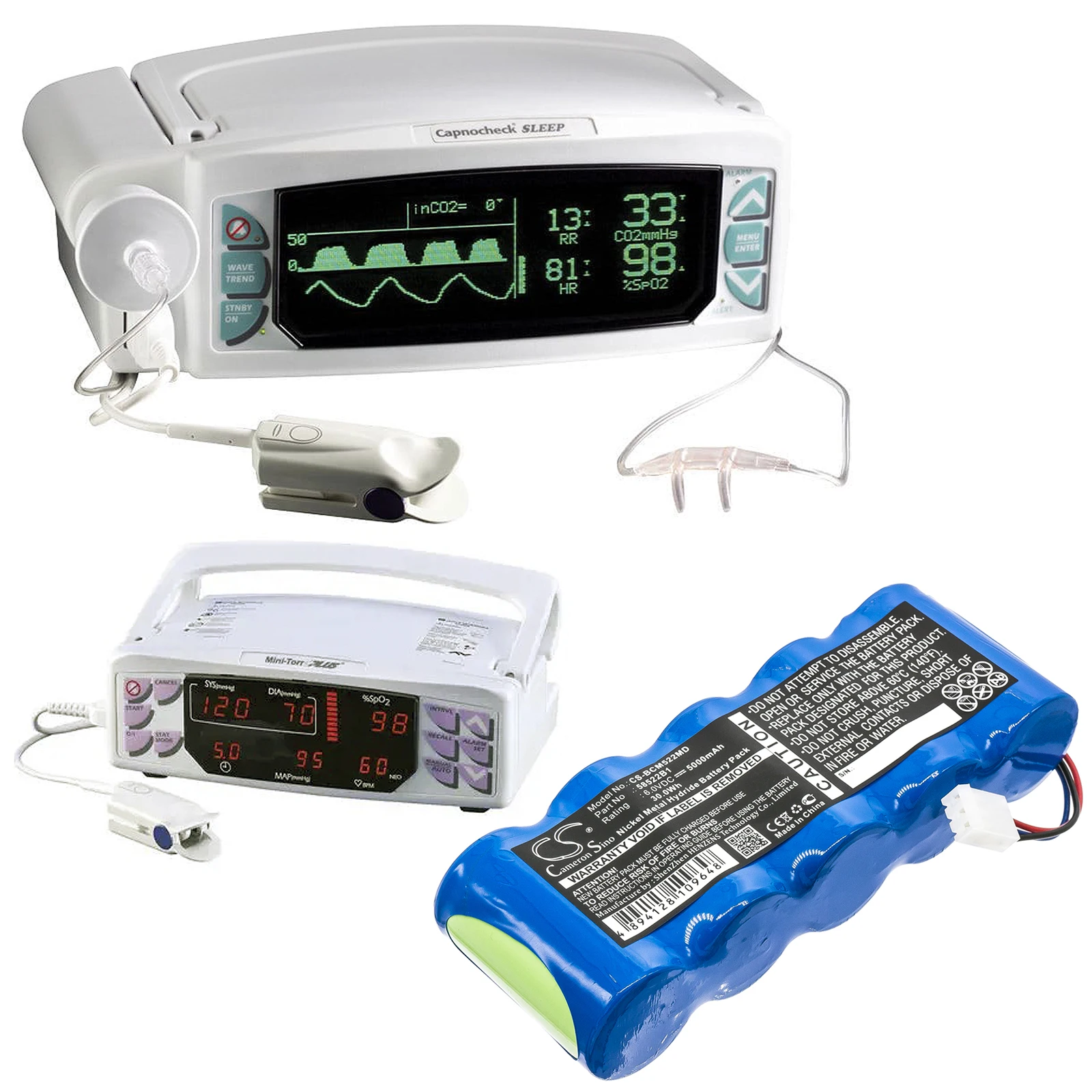 Медицинский аккумулятор для BCI 58522B1 OM11509 Монитор CO2 Capnocheck Plus Sleeo 58450A1 Mini-Torr 9004 6004 Артериальное давление