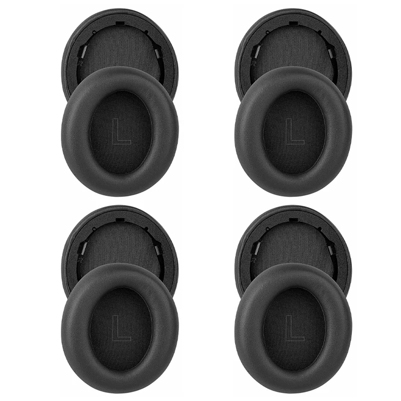 Новые 4X сменные амбушюры для Anker Soundcore Life Q30 / Q35 Протеиновые кожаные наушники Амбушюры (черные)