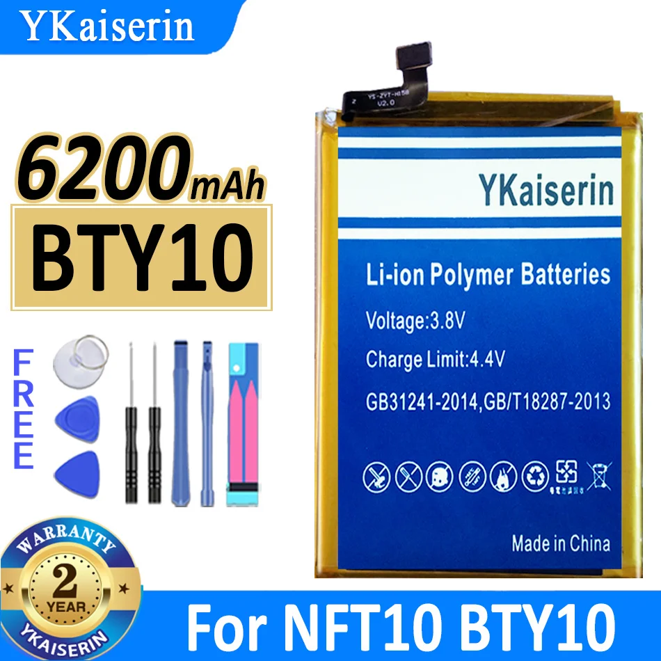 YKaiserin Новый для замены аккумулятор 6200 мАч BTY10 для Newland NFT10 BTY10 Bateria