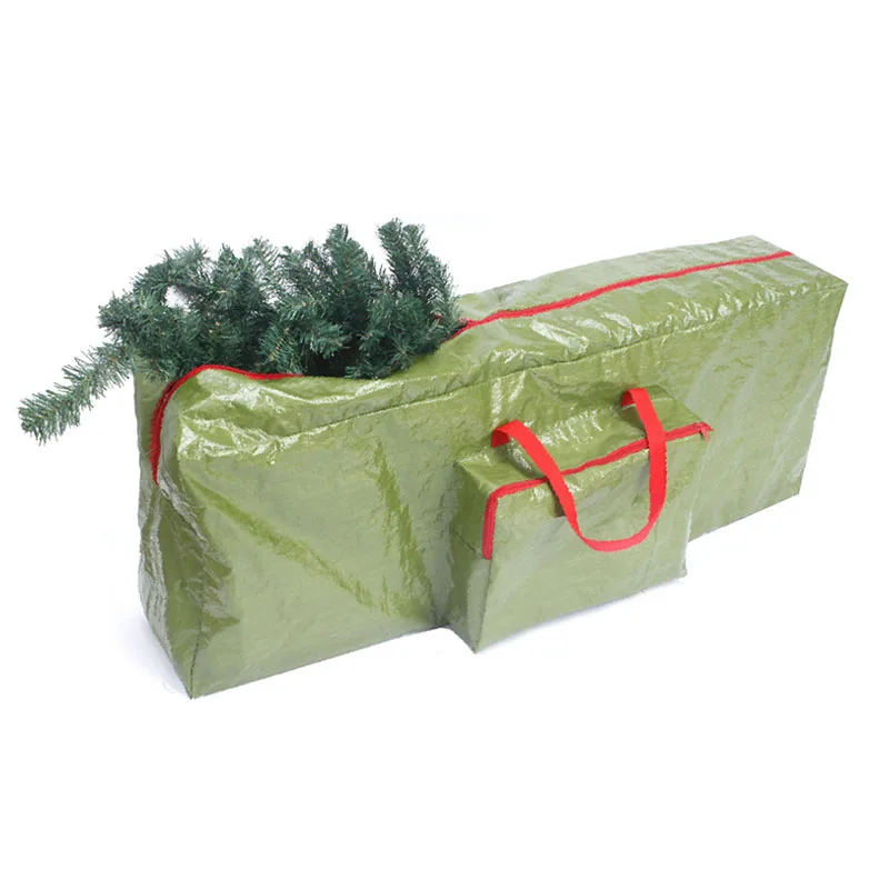 Водонепроницаемая зеленая сумка для хранения рождественской елки на молнии искусственная праздничная сумка для удаления рождественской елки