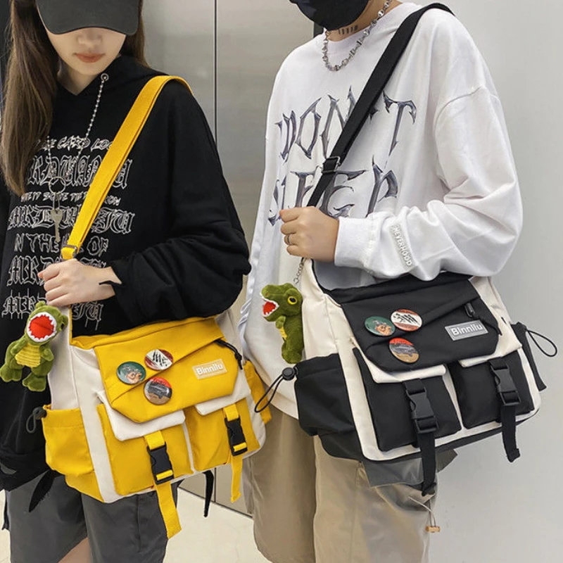 Harajuku Мужские нейлоновые сумки через плечо для женщин Сумка-мессенджер Школьные сумки для девочек Молодежные холщовые сумки Сумка через плечо Sac Bolsas