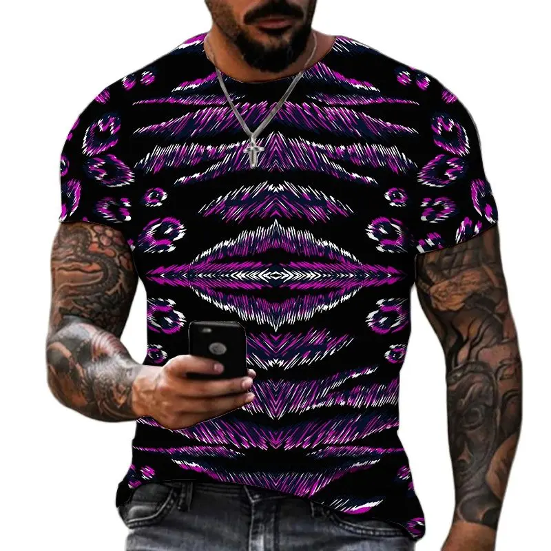 Новое издание мужской одежды Креативный дизайн Личность Футболка 3D-печать Леопардовый принт Мода и забавный тренд Харадзюку Топ