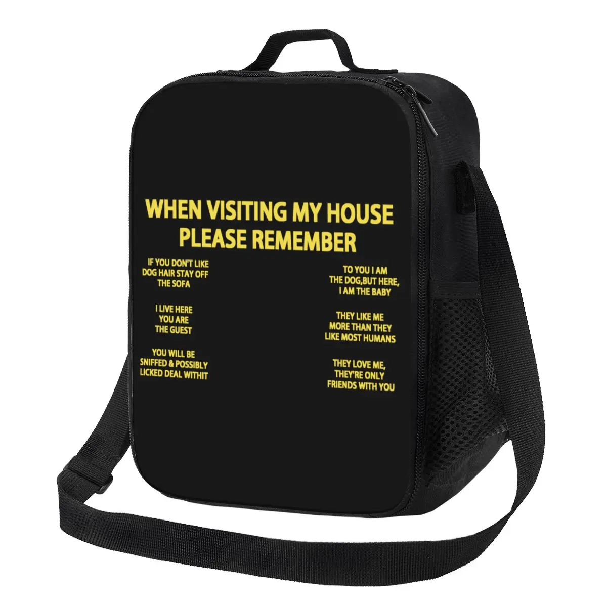Посещая мой дом, пожалуйста, помните о собачьих цитатах 33 Изолированная сумка для обеда для кулера Термосумка для обеда Сумка для офиса Пикник Путешествия