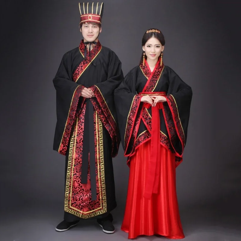 Новый китайский древний костюм Ханьфу Мужская и женская ролевые игры Костюм для взрослых пар на Хэллоуин