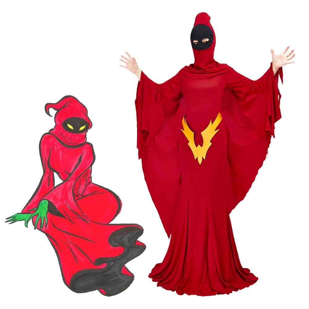 She-Ra и принцессы власти Теневой ткач Косплей Костюм Красное Платье С Маской Для Женщин Хэллоуин Вечеринка Мастер Наряды