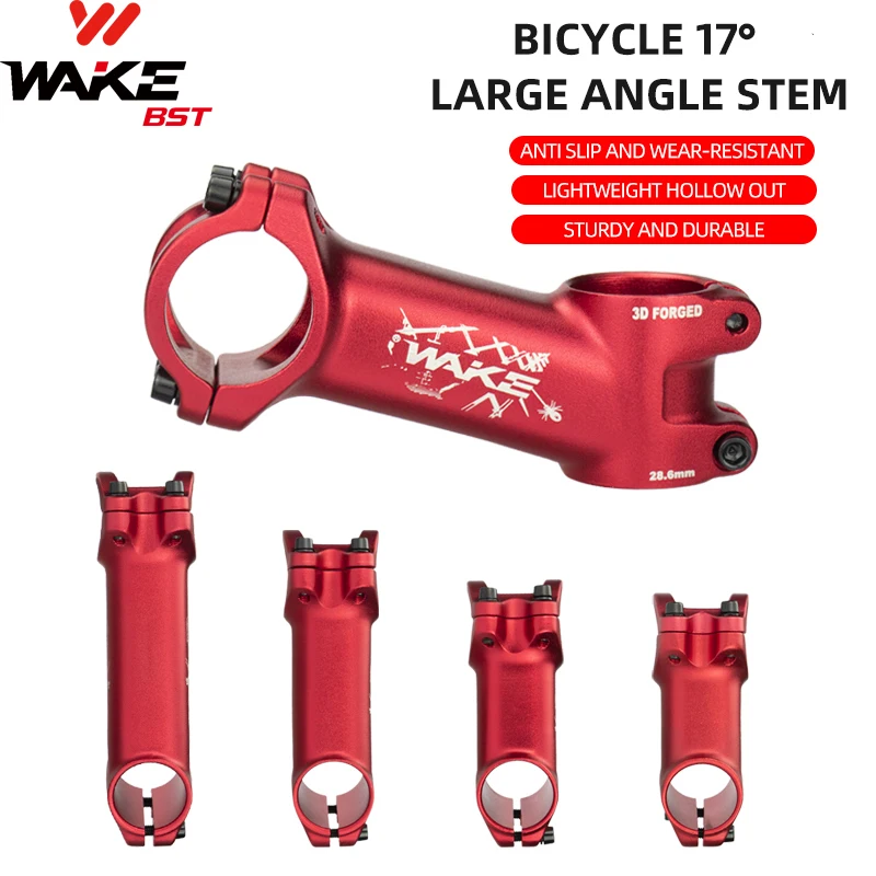 Wake MTB 17 градусов Рулевой стержень велосипеда Красный для горного шоссейного велосипеда Аксессуары для велосипедов BMX Велоспорт