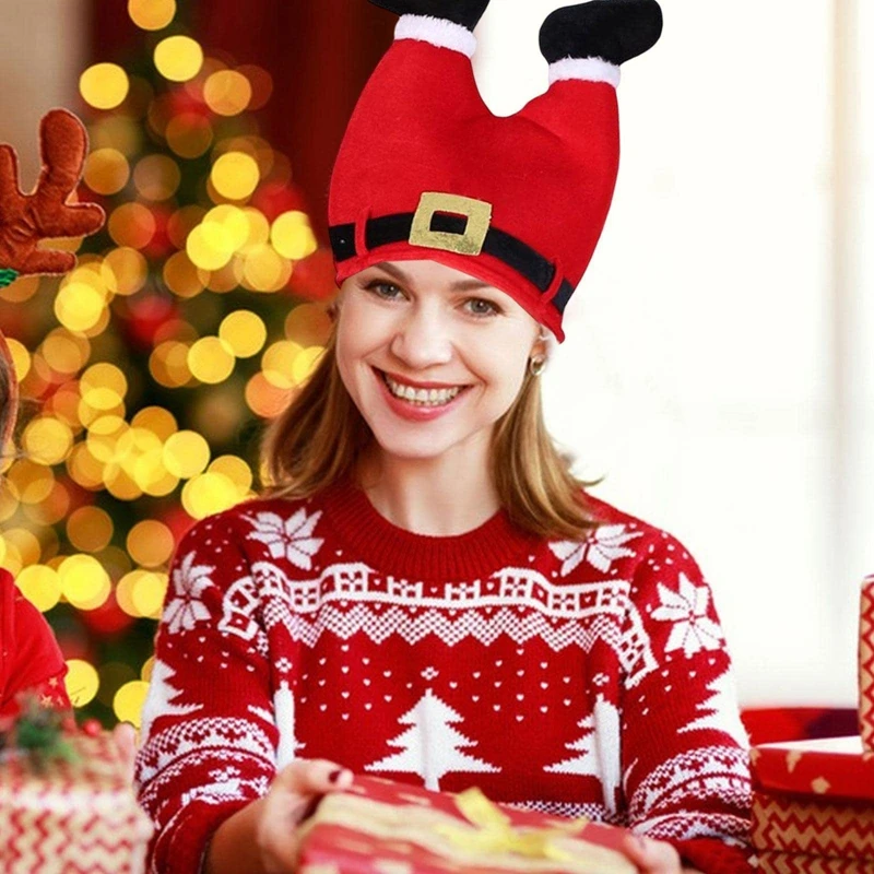 Смешные взрослые дети Хлопковая шапка Шапочка Шапочка Стойка на руках Санта-Новый год Рождественская вечеринка Детский подарок Navidad Noel Рождественские украшения Аксессуары