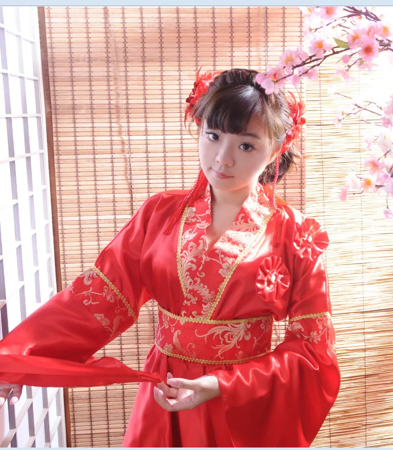 Красный Классический Традиционное Кимоно Сексуальные Женщины Юката Винтаж Вечеринка Выпускное Платье Японский Косплей Костюм Один Размер