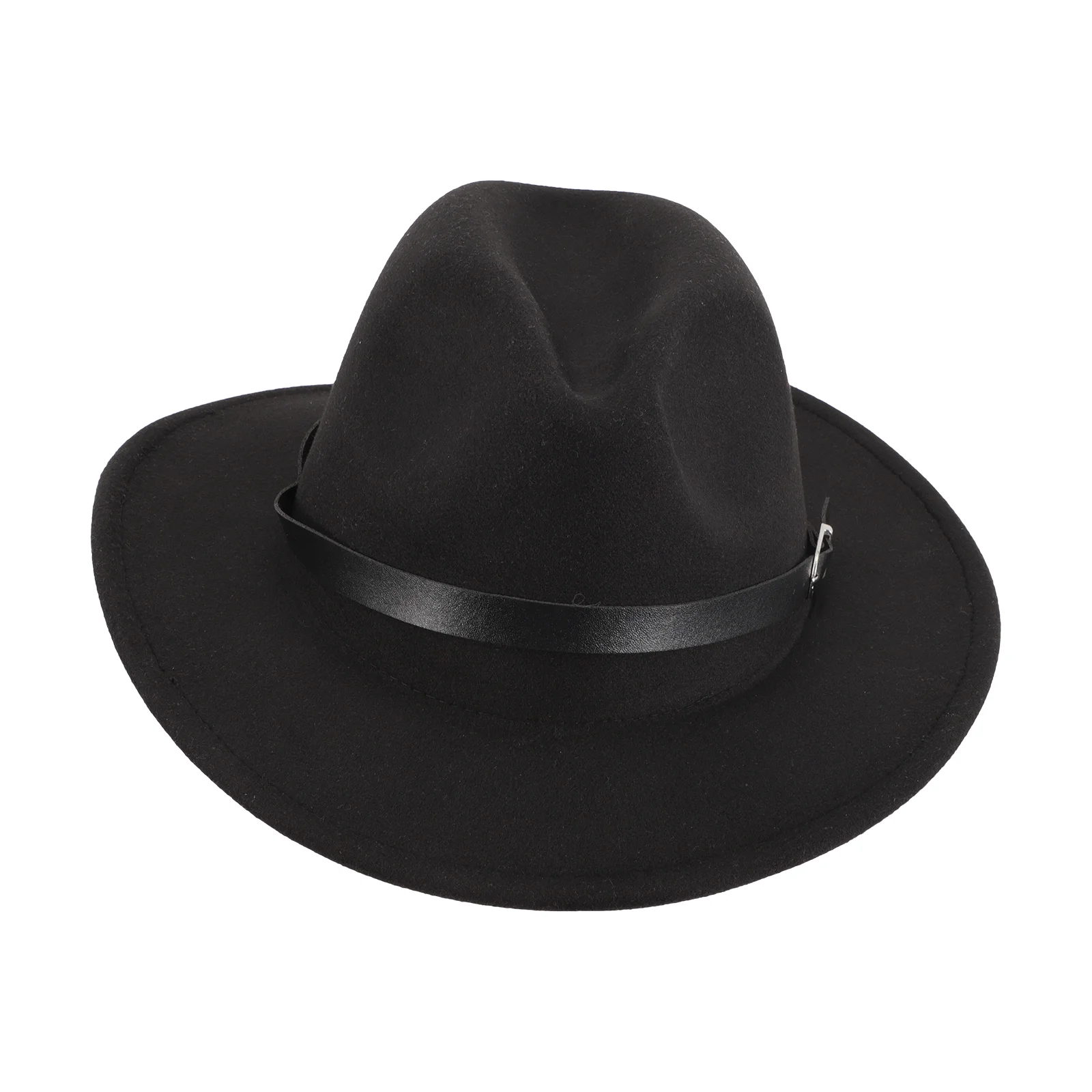 Элегантная женская мужская шляпа Fedora шерстяная шляпа с широкими полями Декоративная шляпа для вечеринок Fedora