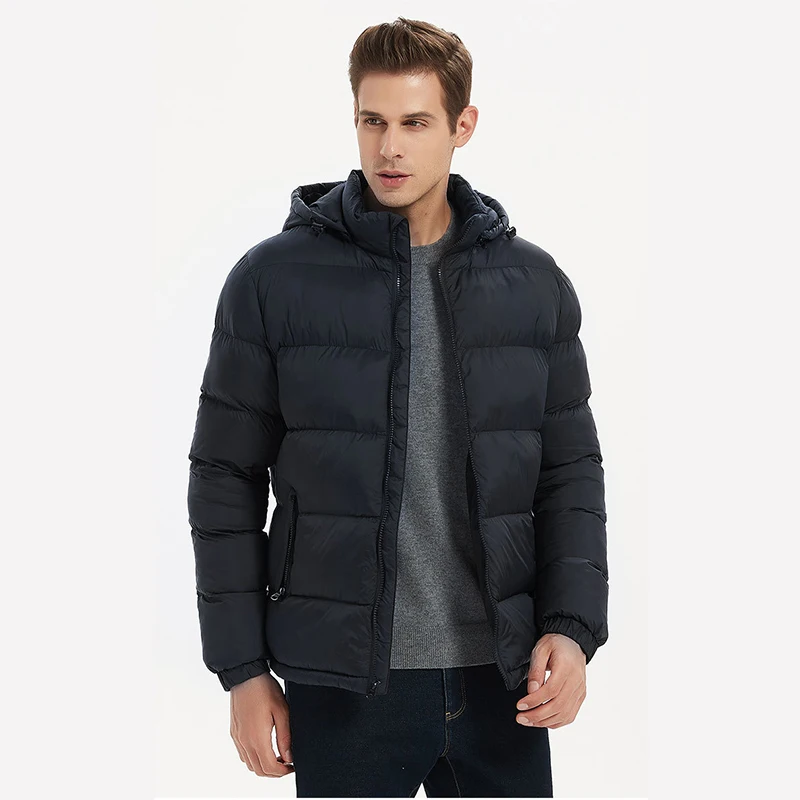 Мужской зимний пуховик Съемная куртка с капюшоном Утолщенное теплое пальто