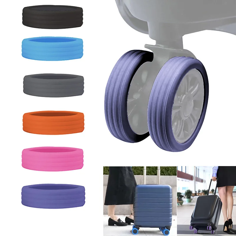 Крышка багажных колес Силиконовая крышка колес Крышка колес чехла для багажного чемодана Аксессуары для багажа Шумопоглощающая крышка