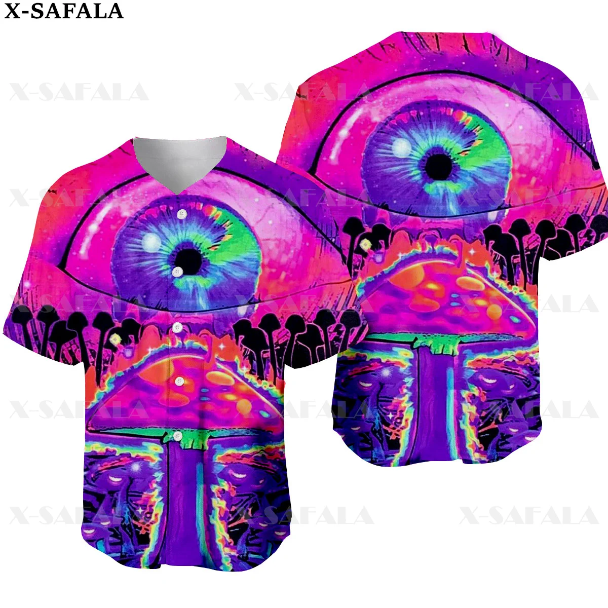 Гриб Хиппи Психоделический Красочный Триппи 3D Печатный Бейсбол Джерси Летняя Рубашка Мужские Топы Футболка Оверсайз Уличная одежда-1