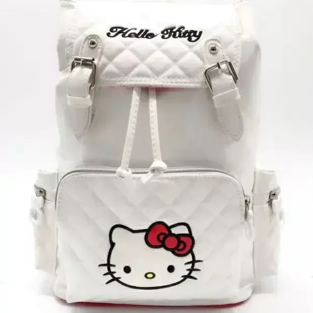 Sanrio Hello Kitty Рюкзак Повседневный Pu Глянцевый рюкзак на шнурке Девочки Выйдите Hello KT Школьная сумка Водонепроницаемый