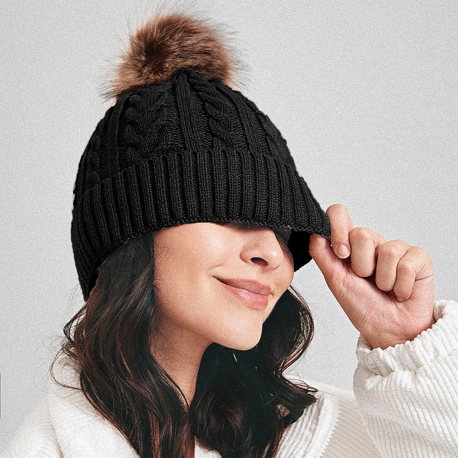 Новая зимняя теплая шапка для женщин Вязаная корейская шапочка Толстая шапка Skullies Осень На открытом воздухе Теплая уличная одежда Кепки Шапки Шапки Шапки