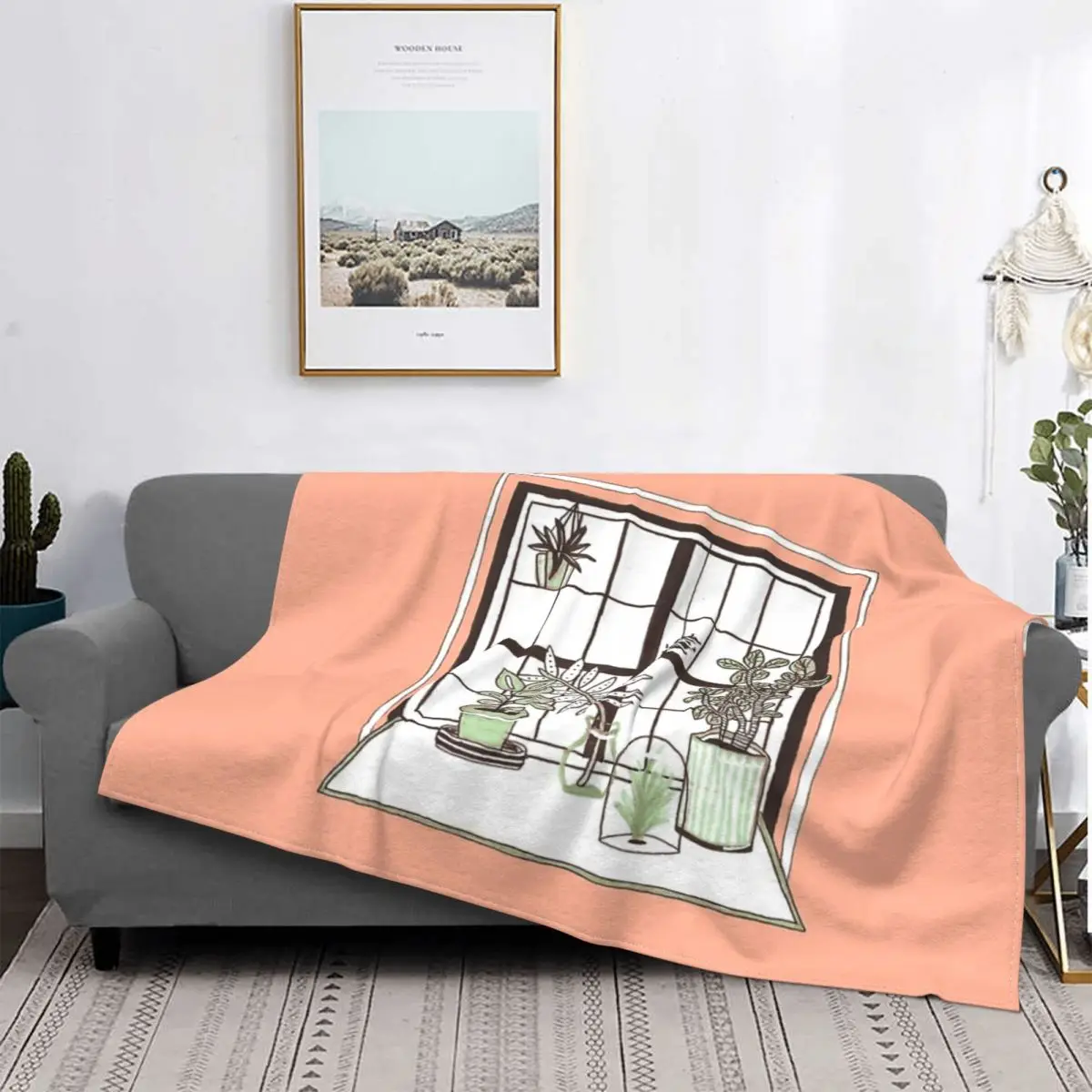  Растительное оконное одеяло Покрывало на кровати Мягкие покрывала Эстетические декоративные диванные одеяла