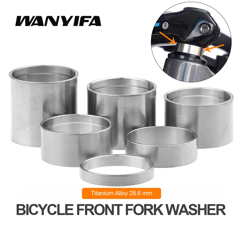 Wanyifa (5-10-15-20-25-30 мм) Титановые шайбы проставки велосипедной гарнитуры 1-1/8 дюйма для запчастей для велосипедов