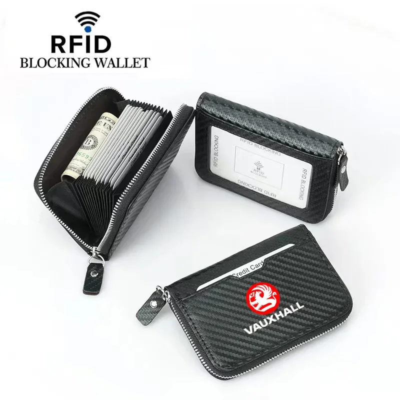  Для Vauxhall Vivaro Carbon Fiber ID Card Holder Держатель кредитной карты Сумка для карт RFID Антимагнитный многофункциональный кошелек для нескольких карт