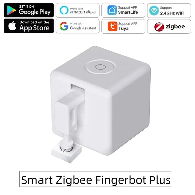 Tuya Zigbee Smart Fingerbot Plus Кнопка переключения Push Touch Arms Fingerbot Беспроводной палец Переключатель дистанционного управления работает Alexa Google