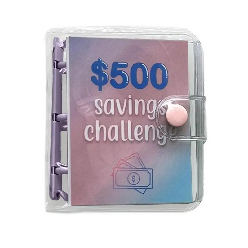Mini Binder Savings Challenge $150/300/500/1000 Экономия денег Бюджеты Кошелек с денежным конвертом Бюджетный скоросшиватель Планировщик блокнотов