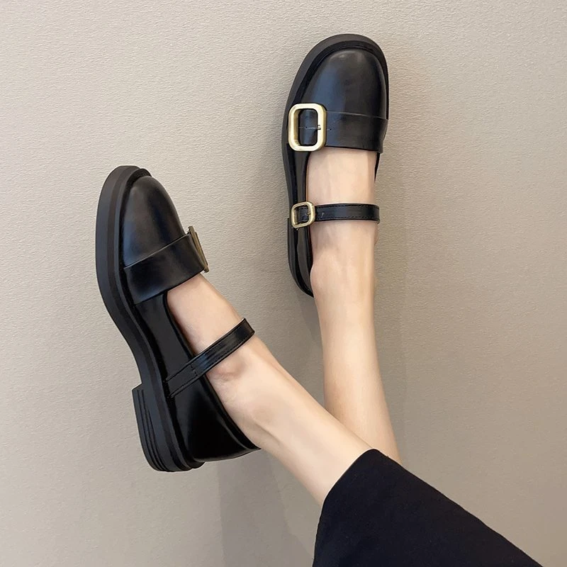 2021 Новая черная обувь на высоком каблуке Женские туфли-лодочки Мода Лакированная кожа Обувь на платформе Женщина с круглым носком Мэри Джейн Обувь Mujer