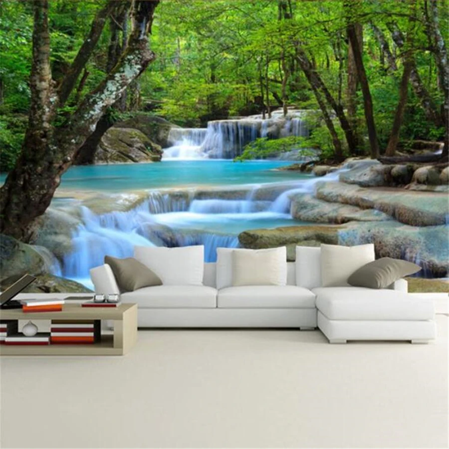 beibehang papel de parede Пользовательские обои 3d фреска красивая красота рай пейзаж водопад декоративная живопись 3d обои
